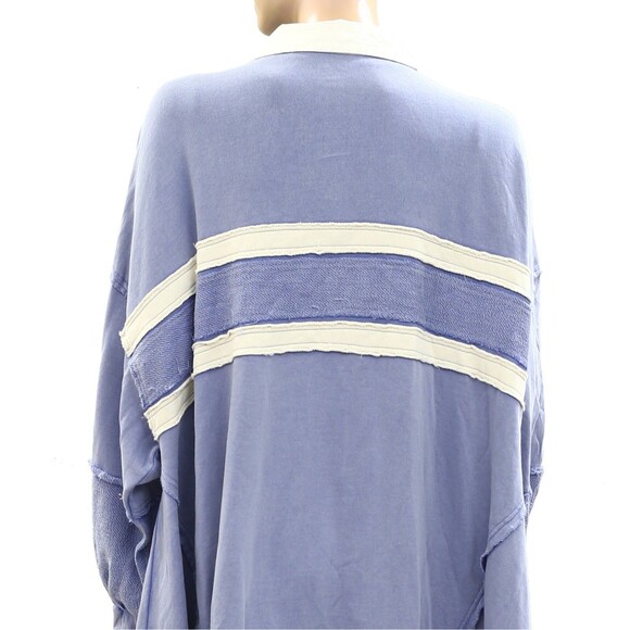 Free People Blair Sweatshirt Top Oversized Asymmetrical Cotton Slouchy M 273303 - Picture 7 of 9